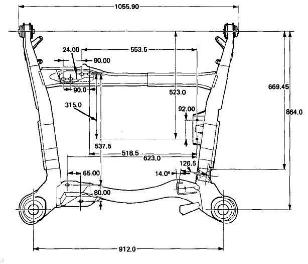 1988 vs 1985 Cradle Engine and Trans Mount Locations Pennock's