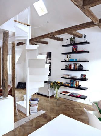 Elegant Minimalist Interior for Simple Room with Black White Furniture