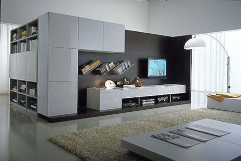 TV Stands Room with Elegant Minimalist Interior
