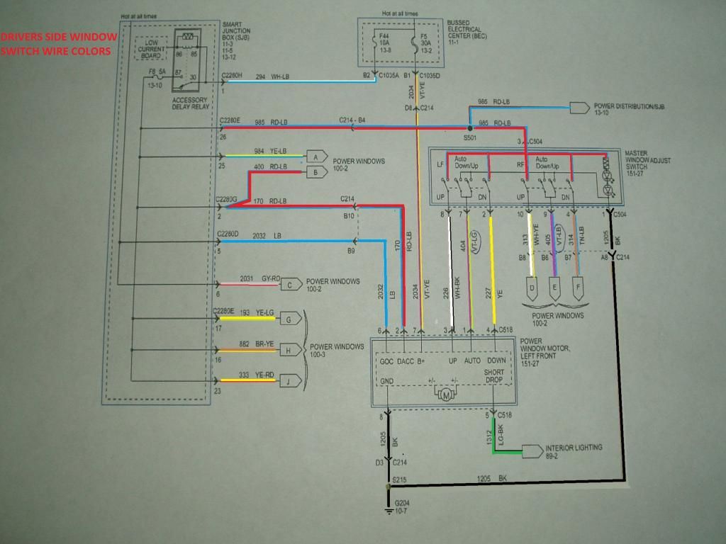 2005 Power Windows Switch Wiring Diagram
