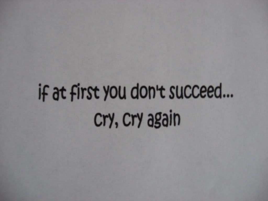 If at first you don't succeed, cry, cry again