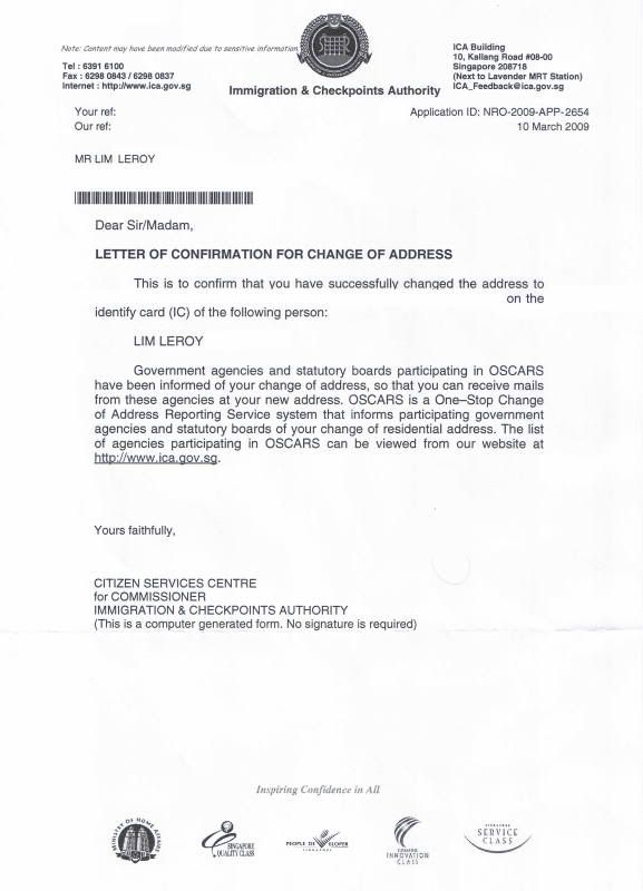 Letter of Confirmation