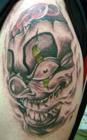 I want a laugh now cry later tattoo The 2 masks in black and grey