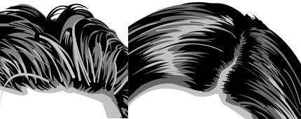 detalhe de ilustração - cabelo