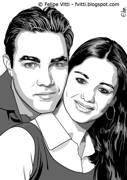 Fabio + Lígia - arte em vetores
