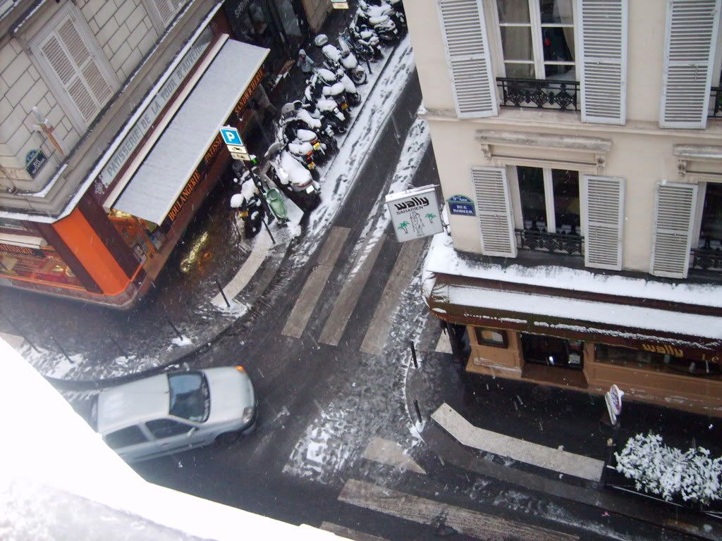 Hotel Room Window View Snow Street!