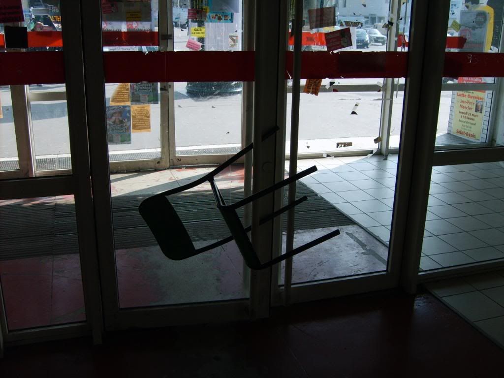 chair blocking door