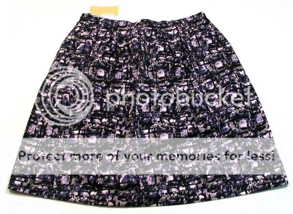 MICHAEL KORS Womens Aubergine Skirt Black/Purple/Gray NWT $109  