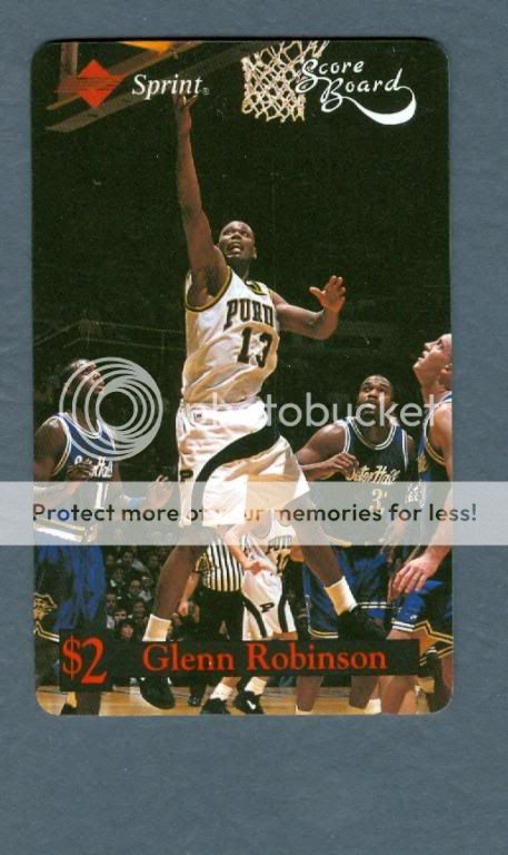 Glenn Robinson 1995 Sprint Phone Card Purdue 1/48000  