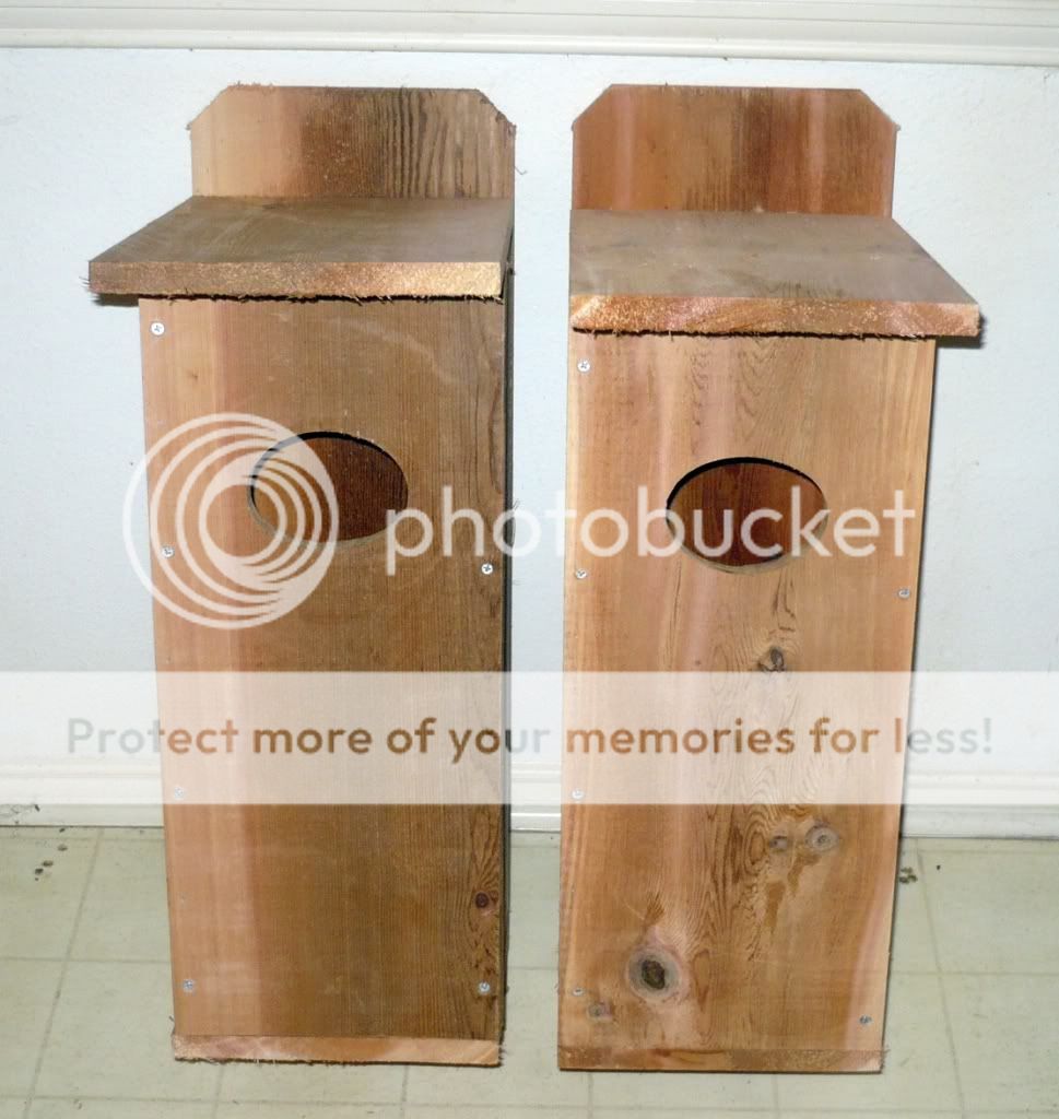 2 New Cedar Wood Duck Box Houses Bird House Nest Roost Set of Two