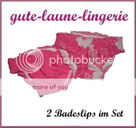 2x Badehose Badeslip Badeslips Kleinkind pink uni pink geblümt